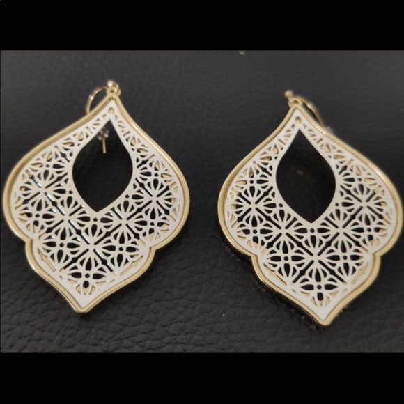Gold And Silver Hoop Teardrop Dangle Earrings - Picture 6 of 8